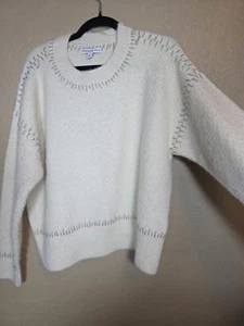 AND NOW THIS WOMENS WHIPSTITCH CREWNECK SW CREAM L - Picture 1 of 5