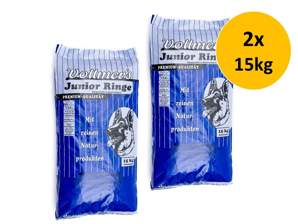Vollmers Junior Ringe | 2x 15kg Hundefutter Welpen - Bild 1 von 1