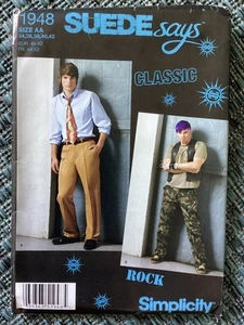 Simplicity Sewing Pattern 1948, Men's Jeans Cargo Trousers Size AA 34-42 Uncut - Imagen 1 de 3