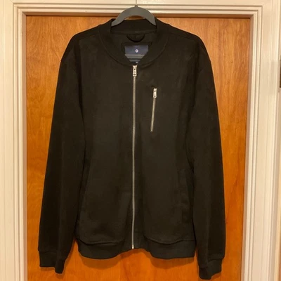Ben Sherman Faux Suede Men’s Bomber Jacket Black Sz XL Preppy Capsule Neutral - Image 1 of 4