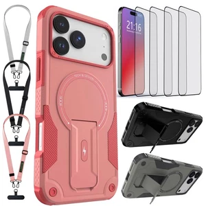For iPhone 17/Air/Pro/Pro Max Hard Case Cover + Lanyard / Clear Screen Protector - Picture 1 of 40