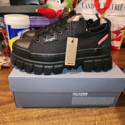 Palladium Mujer Revolt Lo TX Plataforma Tenis Negros Zapatos con Cordones Talla 8.5 Gruesos Foto 1 de 4