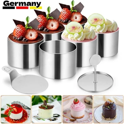 8 tlg Speisering Dessertring Set Servierring Ringe Former + Heber Edelstahl - Bild 1 von 4