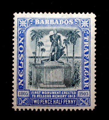 Barbados Stamps Scott 112 Nelson Two Pence Half Penny 1907 Mint Hinged OG - Image 1 of 3