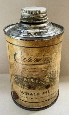 RARO ACEITE DE BALLENA CURRIN ETIQUETA ORIGINAL PARCIALMENTE COMPLETO Foto 1 de 4