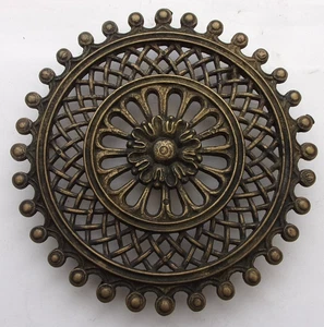 Vintage Topfuntersetzer Strahlenkranz Untersetzer mit Blüte Messing/Messingguss - Bild 1 von 6