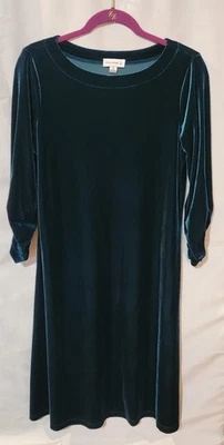 Женское макси-платье Susan Graver XS зеленое бархатное с длинным рукавом - Изображение 1 из 2