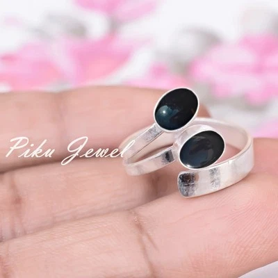 Anello in argento sterling 925 con pietra preziosa naturale onice... - Immagine 1 di 4