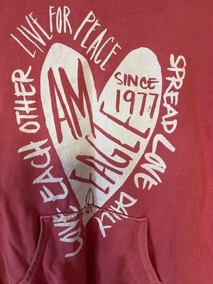 Sudadera con capucha pulóver mediana vintage American Eagle Coral para mujer Foto 1 de 4