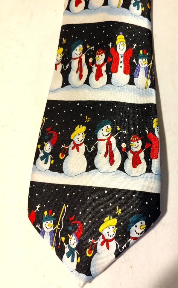 Corbata Hallmark Holiday Traditions muñeco de nieve muñecos de nieve Navidad para hombre 100 % seda Foto 1 de 3