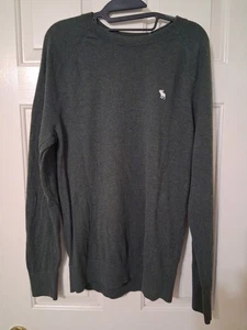 Suéter de lana y algodón AMBERCROMBIE & FITCH verde cuello redondo para hombre talla M - Imagen 1 de 8