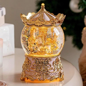 Carrusel Musical Globo de Nieve Princesa Unicornio Caja de Música para Niñas Mujeres Bebé K... - Imagen 1 de 4