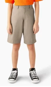 dickies girls jr size 9 stretch twill khaki premium school or work shorts new - Picture 1 of 1