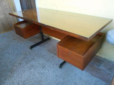 SCRIVANIA DESIGN ANNI '60 BASE IN FERRO CON CASSETTI VETRO MODERNARIATO