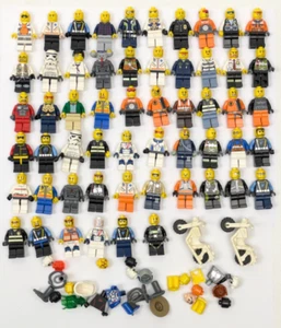 Lot Of 50+ Random Mixed Lego Minifigures Mostly City EMT Security Diver Police - Picture 1 of 9