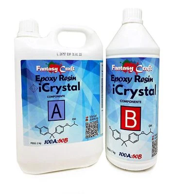Icrystal Résine èpoxy – 3 Kg Resine Ultra Transparent - Pour la création de b... - Photo 1/4