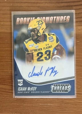 Isaiah McKoy 2021 Chronicles Threads Rookie Auto Card #TS-IMC - Image 1 of 2