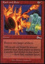 MTG magic cards 2x x2 Light Play, English Rack and Ruin Urza's Legacy