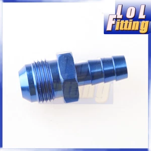 AN-10 AN10 Male To 8mm Barb Hose Straight Fitting Adapter Blue - Picture 1 of 3