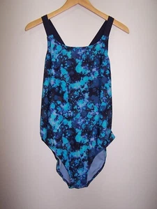 CHAMPION One Piece Racerback Swimsuit, Blue Teal & Turquoise - Girl's XL (16-18) - Picture 1 of 3