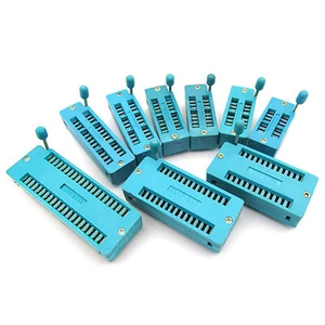ZIF DIP IC Socket Great 14, 16, 20, 24, 18, 28 , 40 Pins Green - Foto 1 di 12