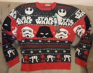 M&CO STAR WARS CHRISTMAS JUMPER, MENS EXTRA LARGE - Picture 1 of 2