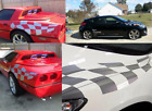 2 Checkered Flag fender decal racing rally vinyl sticker car truck graphic hood 