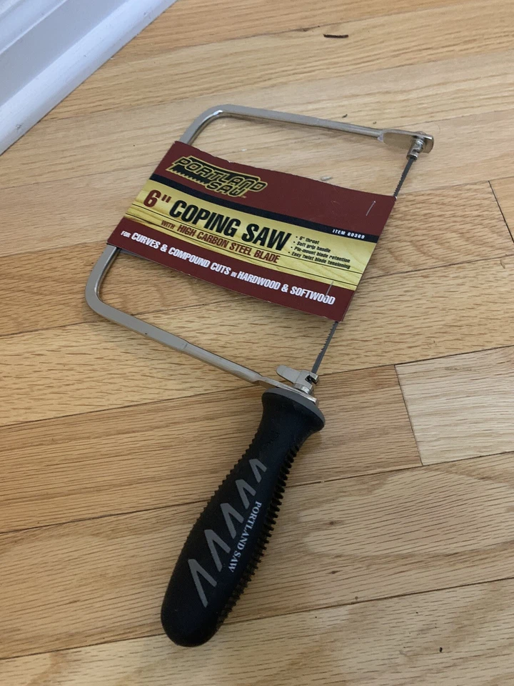 6 in. Coping Saw w/High Carbon Steel Blade Curves & Compound Complex Cuts 60369