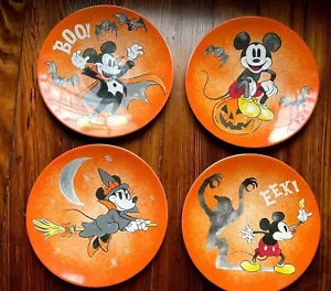 Disney Pottery Barn Mickey Mouse Plate Halloween holiday Party gift kid SET 4 - Picture 1 of 14