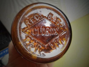 Bottiglia vintage vetro clorox ambra in rilievo bottiglia clorox marrone 8 pollici - Foto 1 di 21