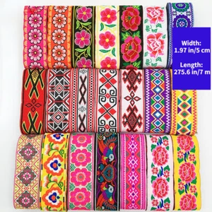 Bordado floral Jacquard Cinta Trenza Tejido Recorte Ropa Hágalo usted mismo Artesanía Costura - Imagen 1 de 27