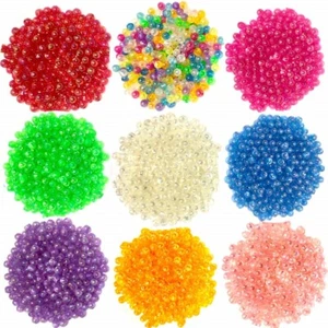 200x AB Multicolour Transparent 6mm Acrylic Pearly Beads for Jewellery Crafting - Picture 1 of 22