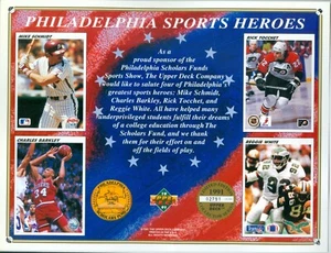 1991 Philadelphia Sports Heroes Upper Deck Souvenir Sheet Mike Schmidt/Barkley - Picture 1 of 1