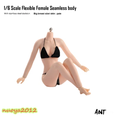 1:6 Female Flexible Body Pale Skin Large Bust Breast Seamless 12in Figure Model — 第 1/4 张图片