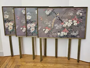 Vintage Folding TV Trays Retro Floral Mid Century Set of 4 Grandma’s House - Picture 1 of 7