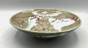 SWD Pottery Works Ceramic Pedestal Bowl with Abstract Pattern with Makers Mark - Picture 1 of 13