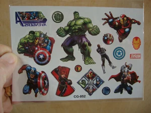 Avengers Multi Temporary Tattoos sheet Kid to Adult BRAND NEW type CG-052 - Picture 1 of 3