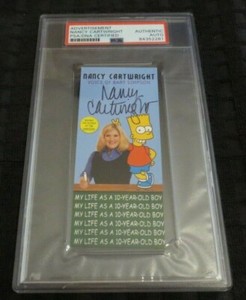 Nancy Cartwright Bart Simpson signed autographed psa slabbed bookmark Simpsons
