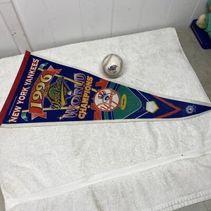 Yankees 1996 World Champions banner And Ball - Picture 1 of 8