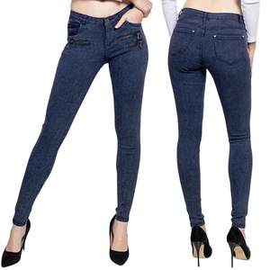 Damen Stretch Skinny Slim Fit Jeggings Treggings Leggings Hüfthose verwaschen - Bild 1 von 11