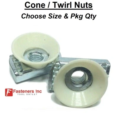 Cone / Twirl Nuts for Unistrut Channel (Choose Size & Pkg Qty) Standard Channel - Image 1 of 4
