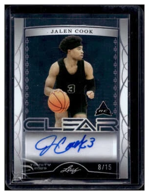 JALEN COOK RC AUTO 2023 Leaf Trinity 8/15 Autographs Clear Holo Silver  ID:68520 - Image 1 of 2