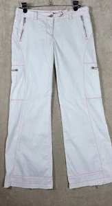BCBGirls Womens Cargo Pants White Jeans Zipper Pockets Bottoms Size 8 Skater - Picture 1 of 24
