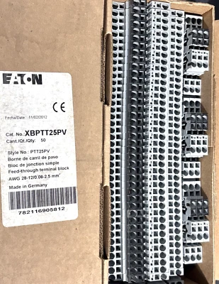 50- Eaton XBPTT25PV, PTT25PV, Feed Through Terminal, AWG-28-12, Made In Germany - Image 1 of 4