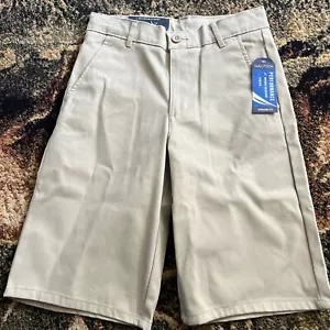 Nautica Boys Performance shorts School Uniform 14 Cotton Khaki Pockets Flat - Picture 1 of 3