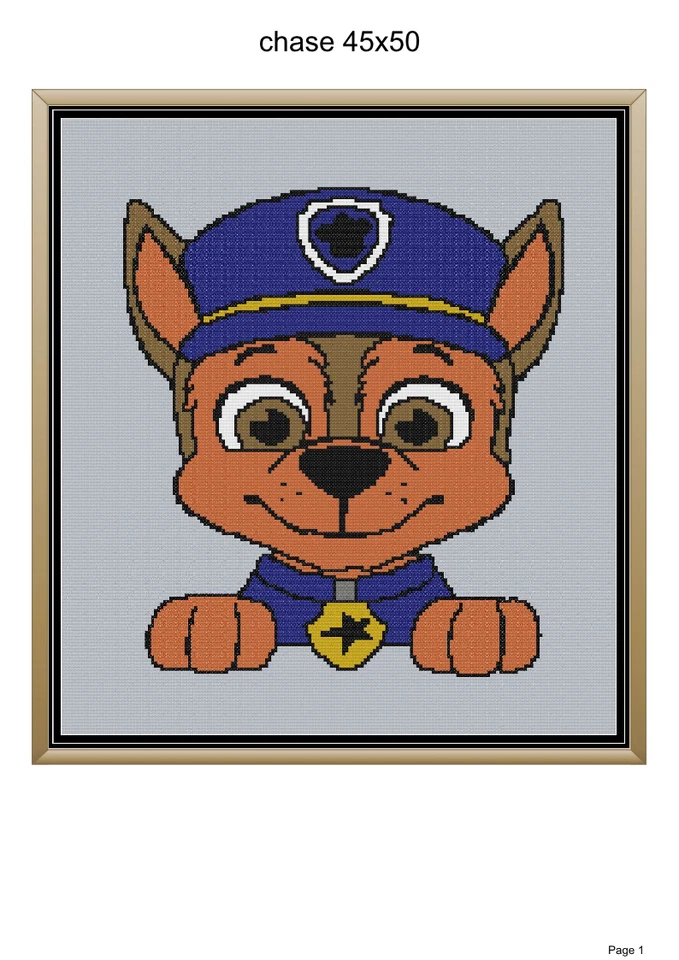 Chase kids blanket pattern, 45x50", written and graph pattern included - Image 1 of 1