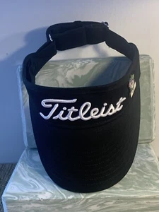 TITLEIST GOLF VISOR BLK/WHT FJ LOGO USA OLYMPIC TEAM PINBACK ADULT ONE SIZE NWOT - Picture 1 of 9