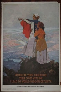 Student Nurse Recruiting Movement Poster c 1918 Complete Your Education WWI - Picture 1 of 6