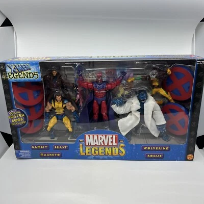 Leyendas de Marvel X-Men Leyendas Magneto Wolverine Gambito Bestia Pícaro 2003 Toybiz S6 Foto 1 de 4