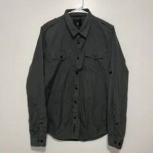 O'Neill Gray Men’s Size Medium Button Front Casual Long Sleeves Shirt Stripes - Picture 1 of 11